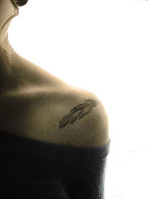 Shoulder Feather Tattoo