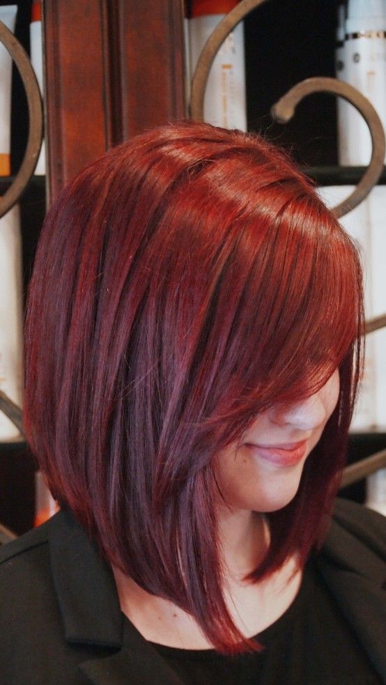 Sleek Red Bob