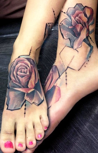 Honey Trap Tattoo  Rose tattoo on foot from the other day        tatoo tattoos rose flowers uktta ttism tttism finelinetatooo  foottattoo delicate delicatetattoo manchester deansgate linework 