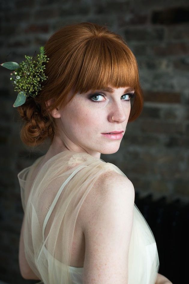 15 Gorgeous Bridal Hair with Bangs - Pretty Designs