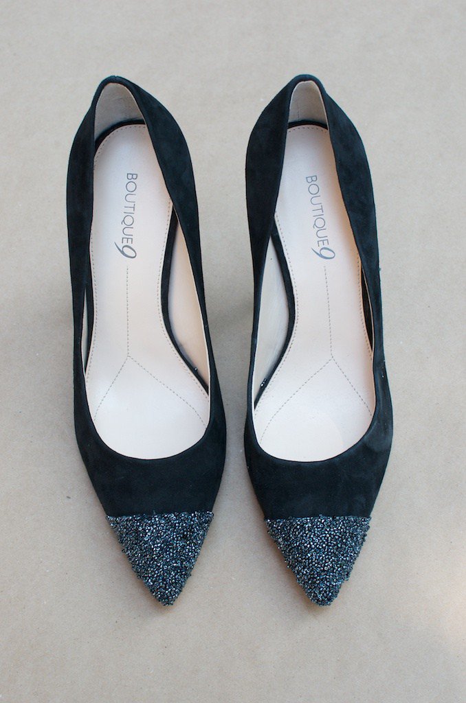 Cap Toe Heels with Glitter