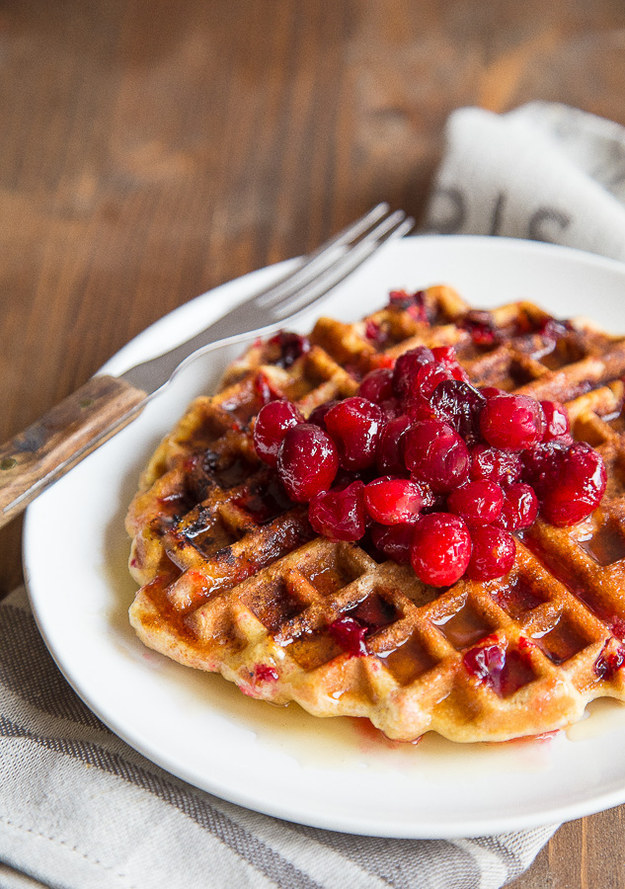 Cranberry Cornmeal Waffles