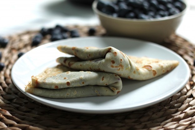 Crepes with Blueberry Jam and Cheese