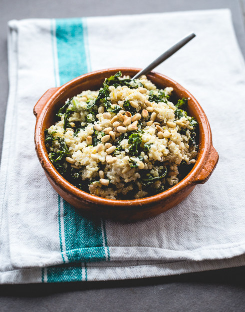 Kake, Quinoa and Pine Nut Bowl