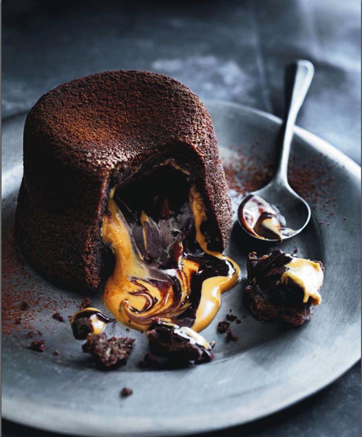 Molten Peanut Butter Chocolate Cake