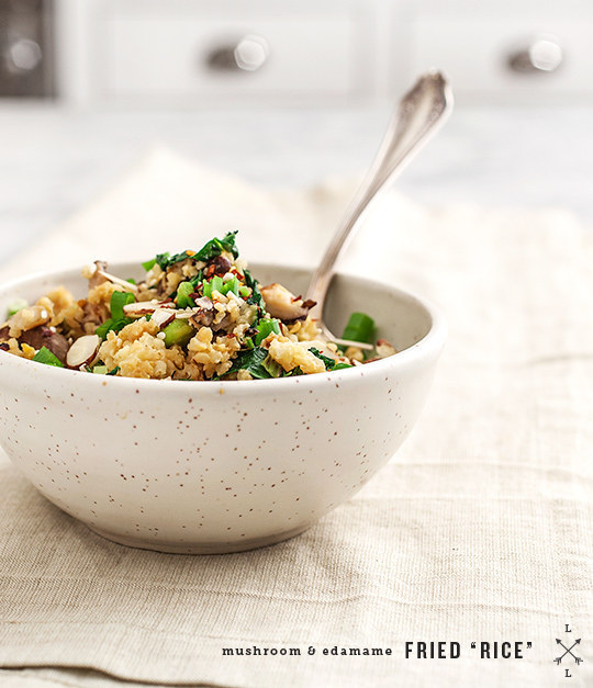 Mushroom and Edamane Fried Rice