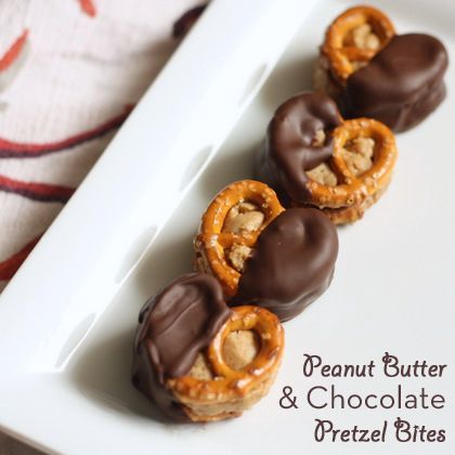 Peanut Butter and Chocolate Pretzel Bites