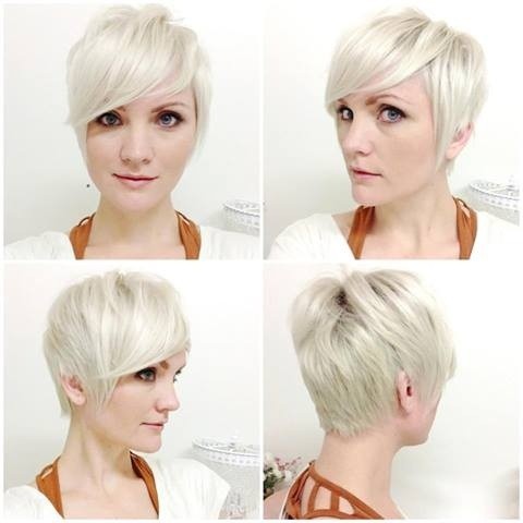 Pixie Haircut with Side Bangs for Blond Hair