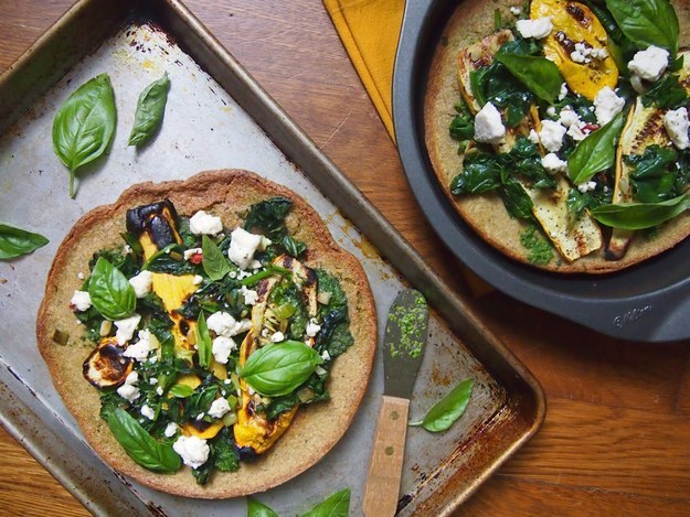 Spinach Grilled Squash Pizza