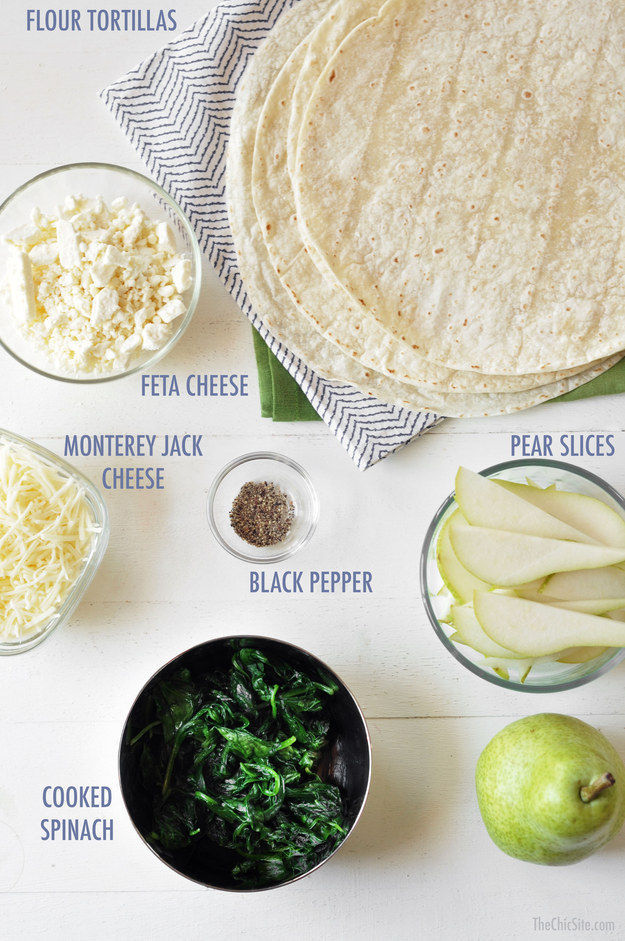 Spinach Pear Quesadilla