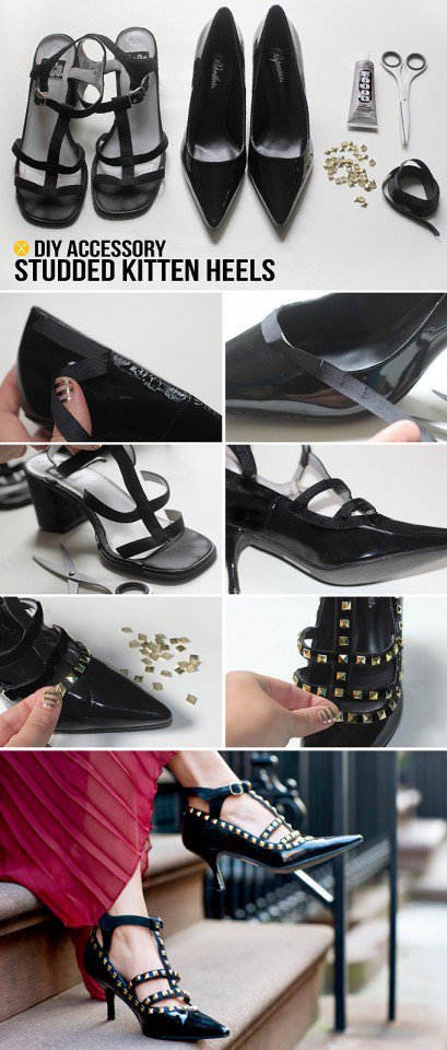 Studded Kitten Heels