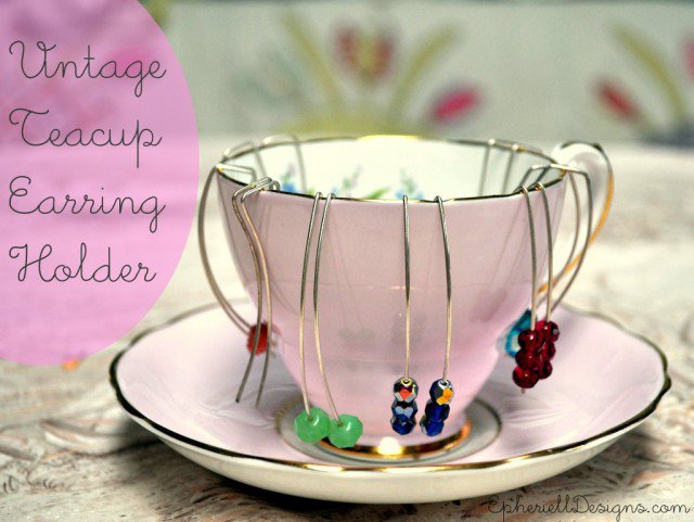 Teacup Earring Holder