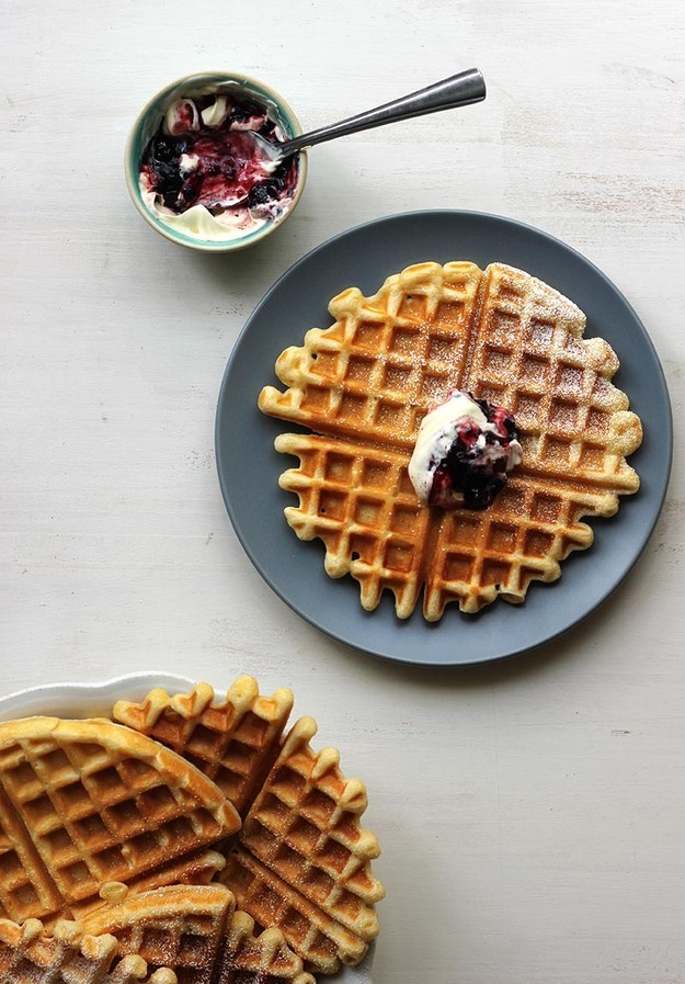 Waffles with Vanilla Sour Cream