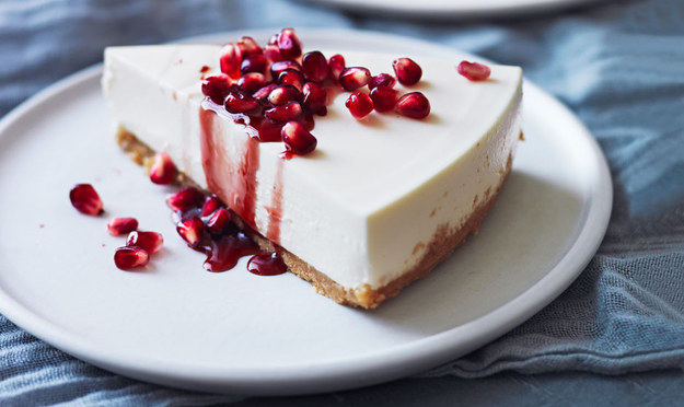 Yogurt Cheesecake with Pomegranate Syrup