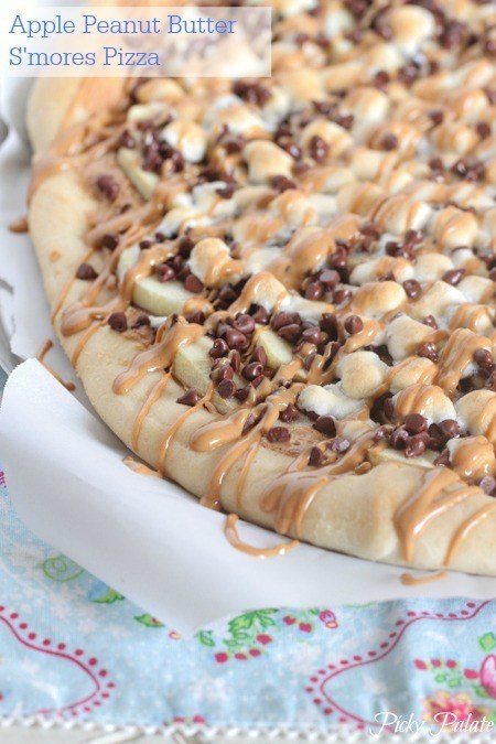 Apple Peanut Butter Smores Pizza
