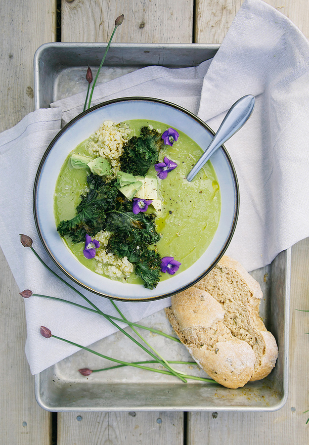 Asparagus and Ramp Soup with Spelt Bread