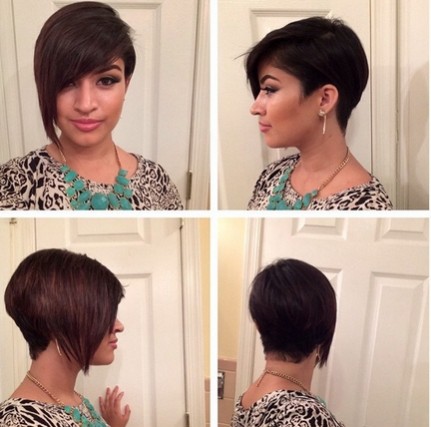 Asymmetric Short Haircut with Bangs