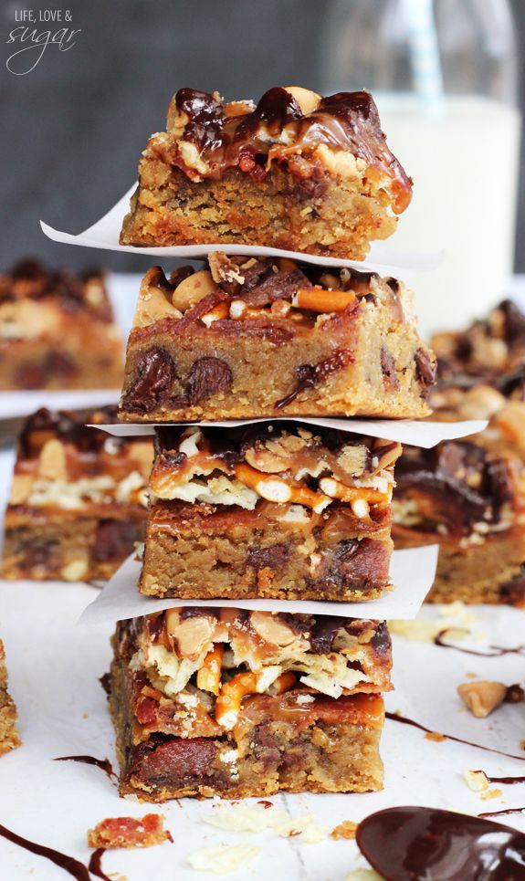 Bacon Beer Potato Chip Cookie Bars