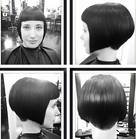 Bob Hairstyle with Blunt Bangs