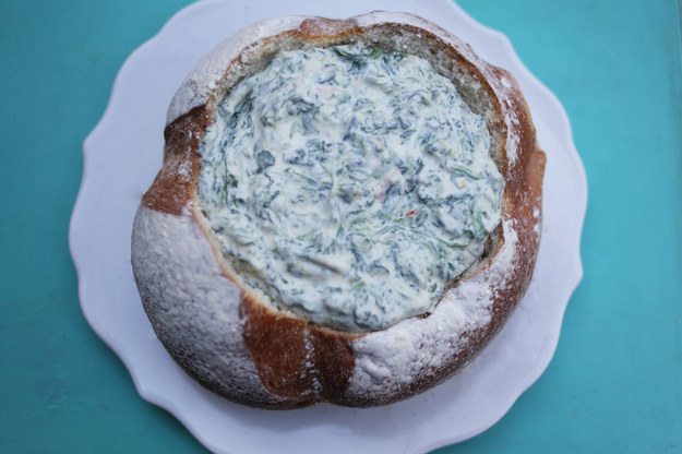 Bread Bowl Spinach Dip