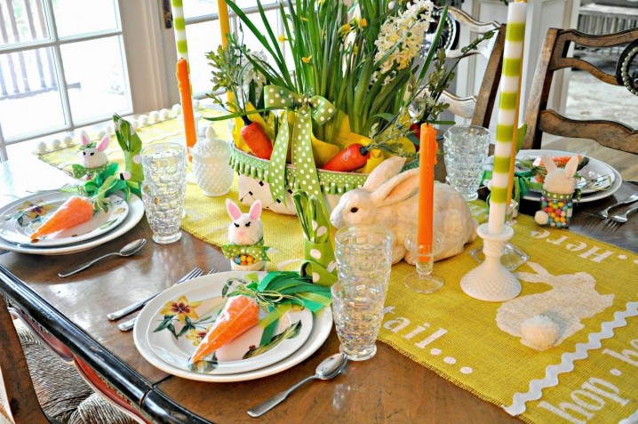 Bright Green Table Decoration