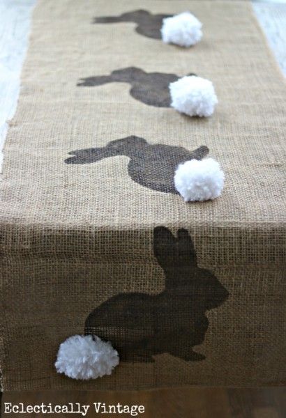 Burlap Bunny Table Runner