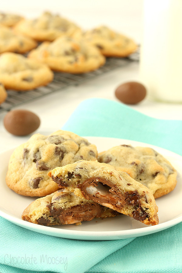 Creme Egg Stuffed Chocolate Cookies