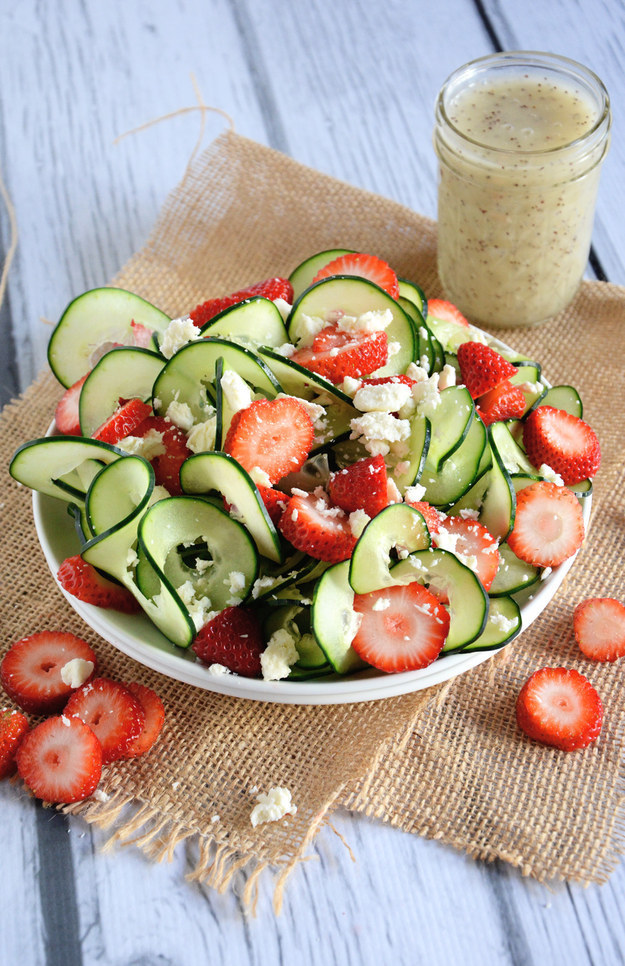 Cucumber Strawberry Poppyseed Salad