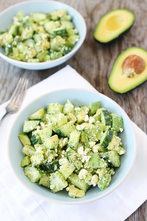 Cucumber, avocado and Feta Salad