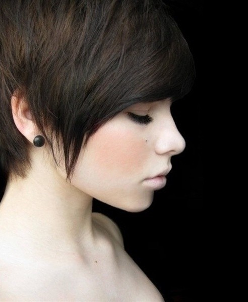 Cute Straight Pixie Haircut for Asian Girls