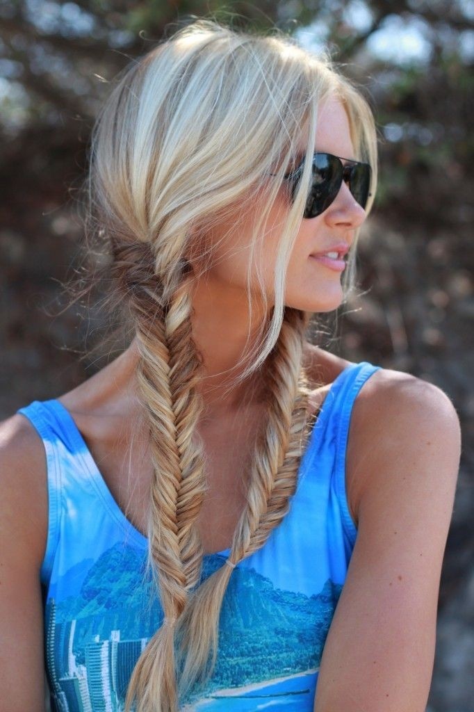 Side Fishtail Braids for Long Hair