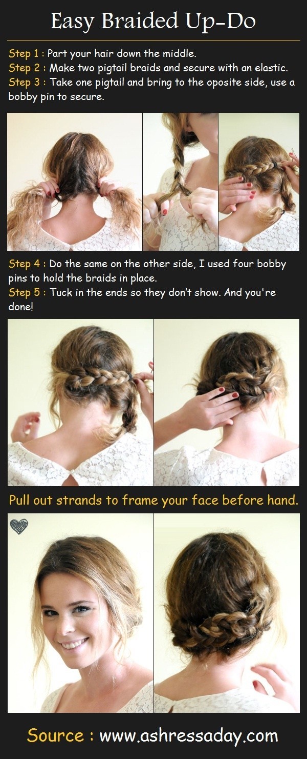 Easy Braided Up-Do for Medium Hair