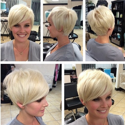 Easy Short Blond Haircut with Bangs