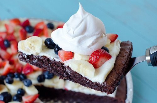 Fruity Brownie Dessert Pizza