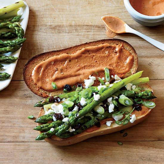 Grilled Asparagus Subs with Smoky French Dressing