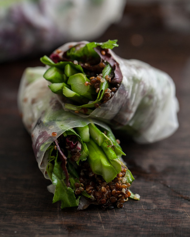 Grilled Asparagus and Chili Spring Rolls