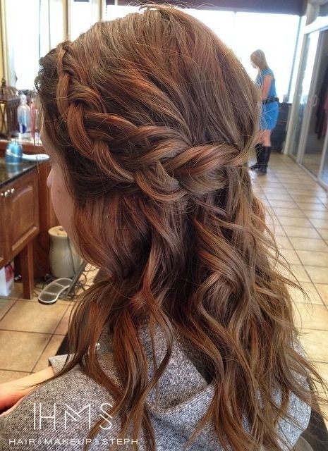 Half Up Braided Hairstyle for Medium Hair