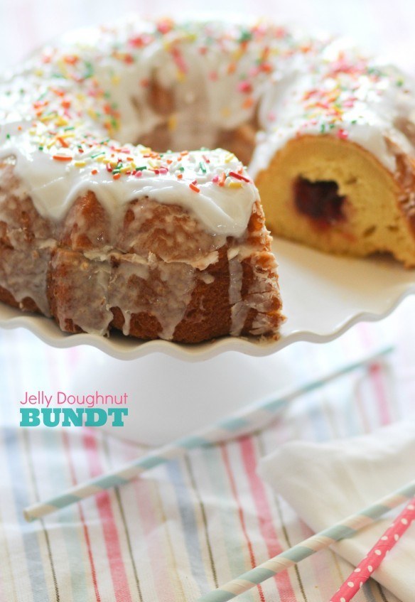 Jelly Doughnut Bundt Cake