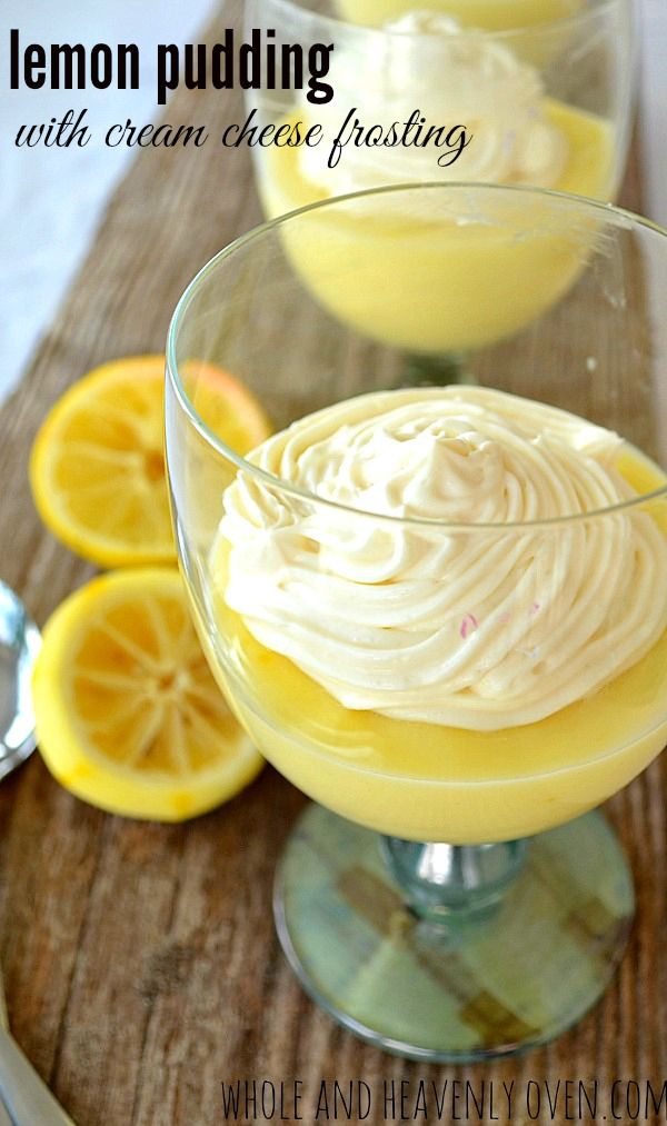 Lemon Pudding with Cream Cheese Frosting