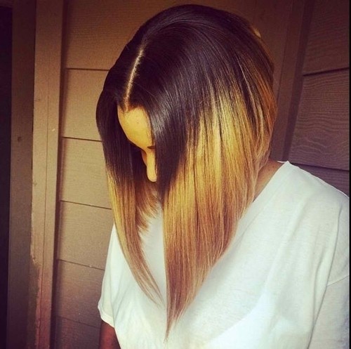 Long Straight Bob Hairstyle for Ombre Hair