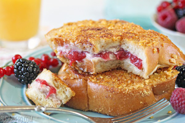 Mascarpone Rhubarb Stuffed French Toast