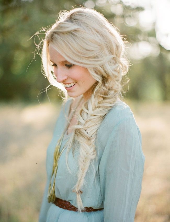Messy, Loose Side Braid for Long Hair