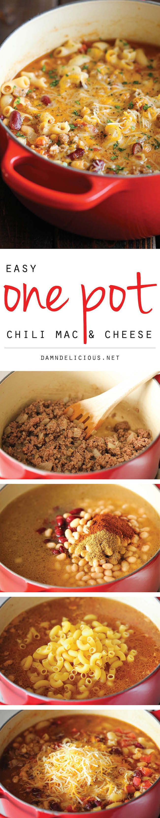 One Pot Chili Mac Cheese