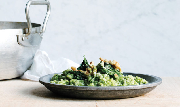 Oven Risotto with Kale Pesto