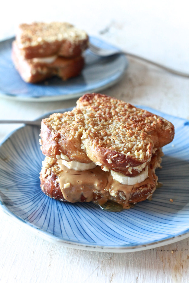 Peanut Butter, Banana and Honey French Toast