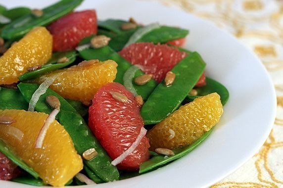 Snow Pea, Orange, and Grapefruit Salad