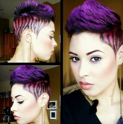 Spiked Short Hairstyle for Purple Hair