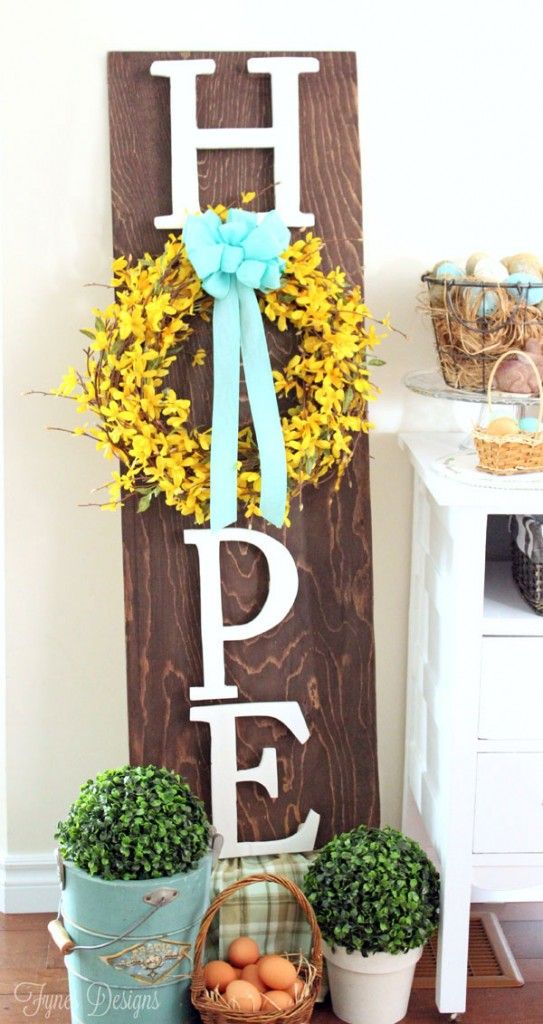 Wooden Hope Easter Wreath