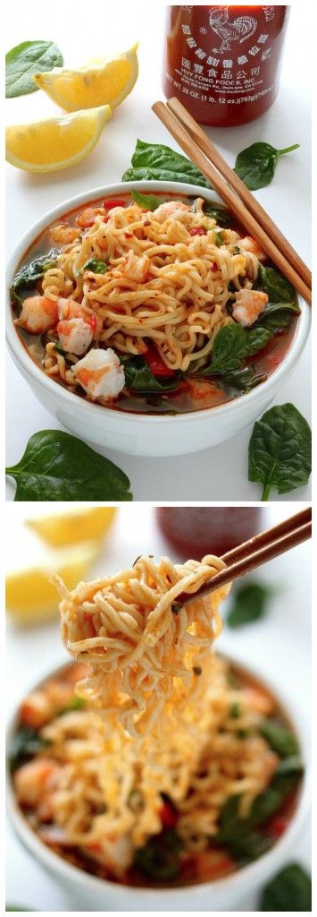 20 Minute Sriracha Shrimp Ramen