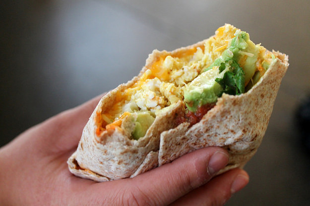 Avocado, Egg, Cheese and Sriracha Burrito